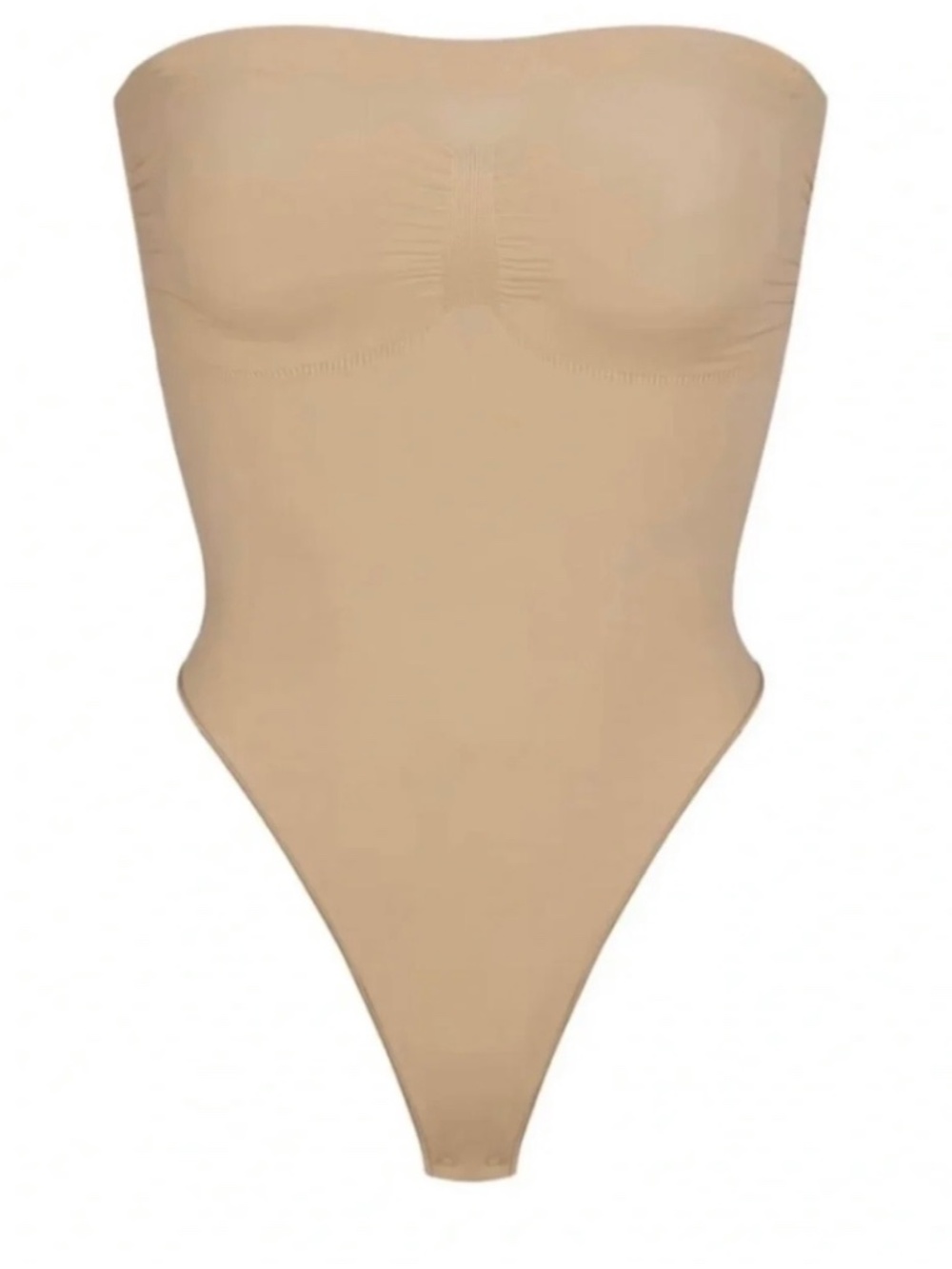 Skims Strapless Thong Bodysuit in Clay